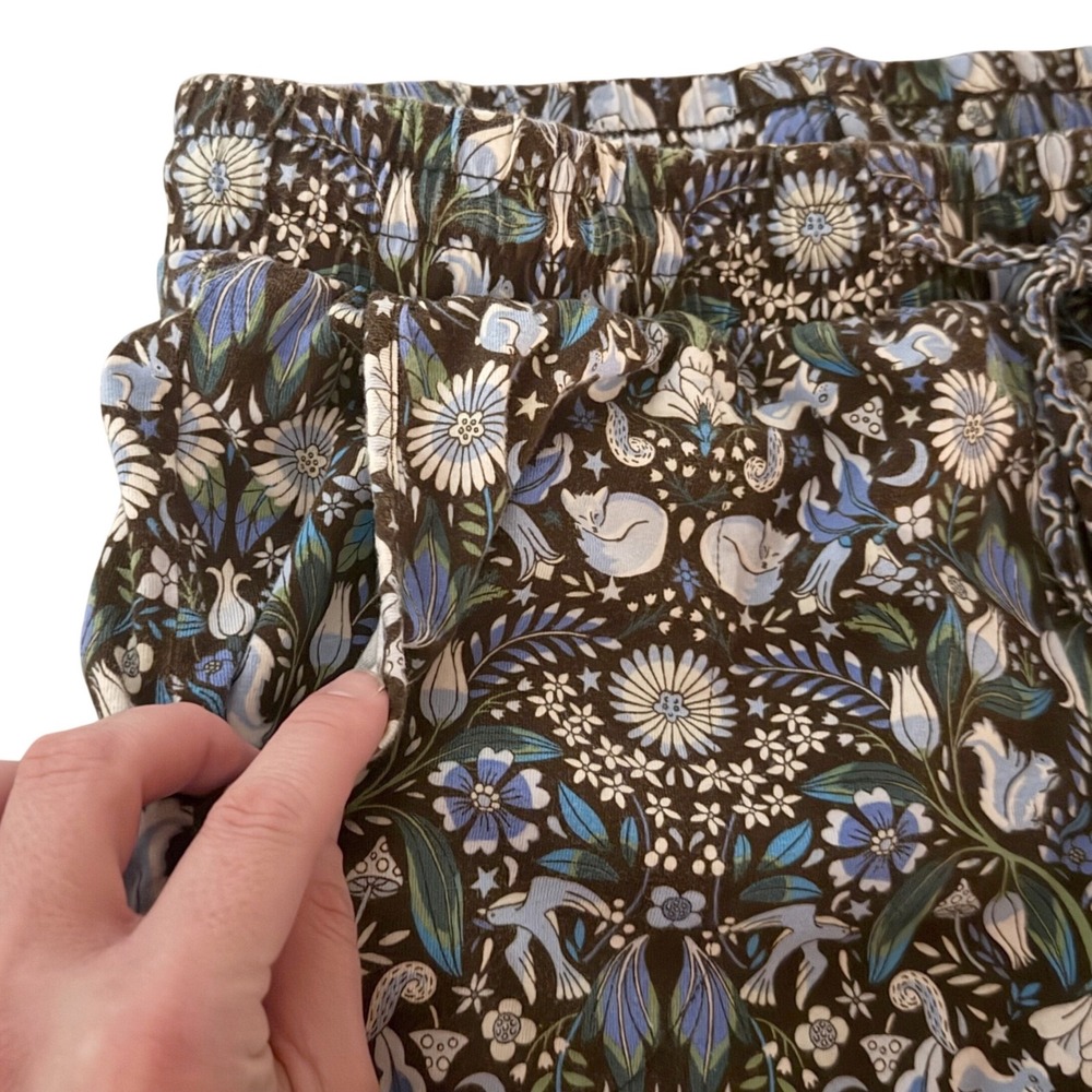 Vera Bradley Blue Floral Woodland Pajama Lounge Pants 100% Cotton Size Medium - Picture 11 of 11